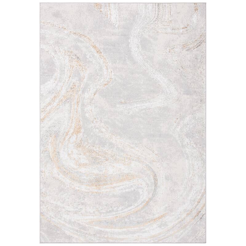 SAFAVIEH Orchard Efrat Modern Abstract Rug - 5' Square - Grey/Gold