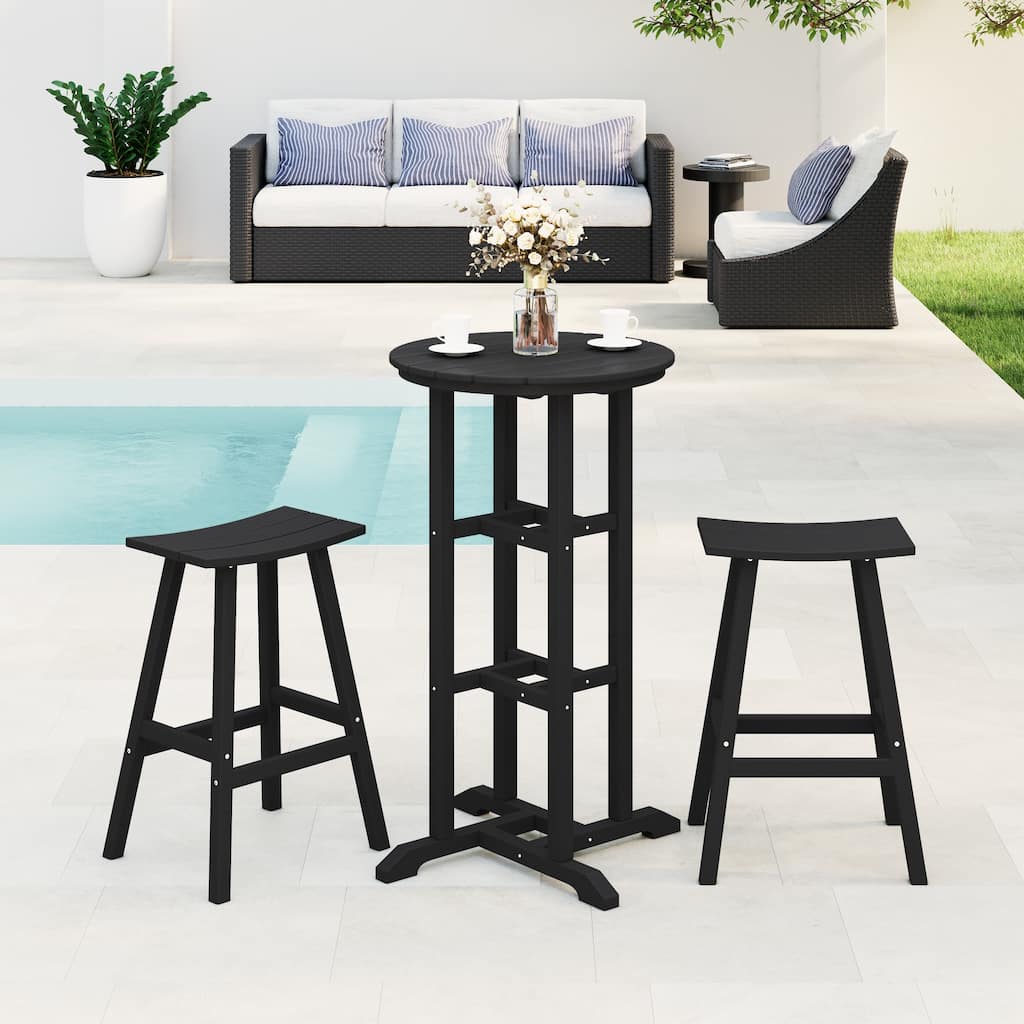 Laguna Hdpe All Weather Outdoor Patio Bistro Bar Set (3-Piece Set)