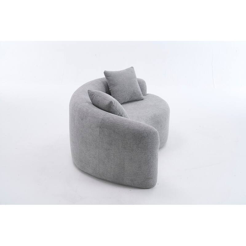 Single S-Curved Chenille Sofa Chair, No Assembly