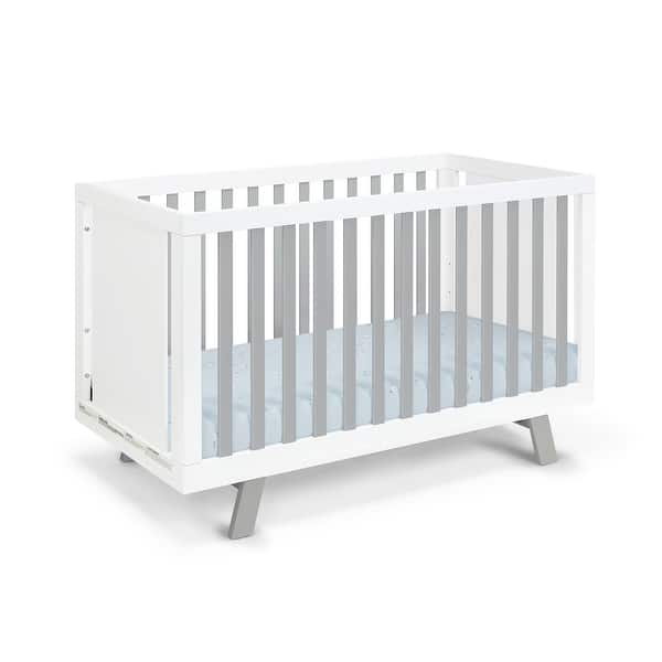 slide 2 of 2, Nurturing White and Gray 3 in 1 Convertible Crib for Bedroom White