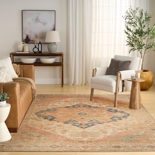 Nourison Vintage Washables Indoor only Multicolored Persian Area Rug