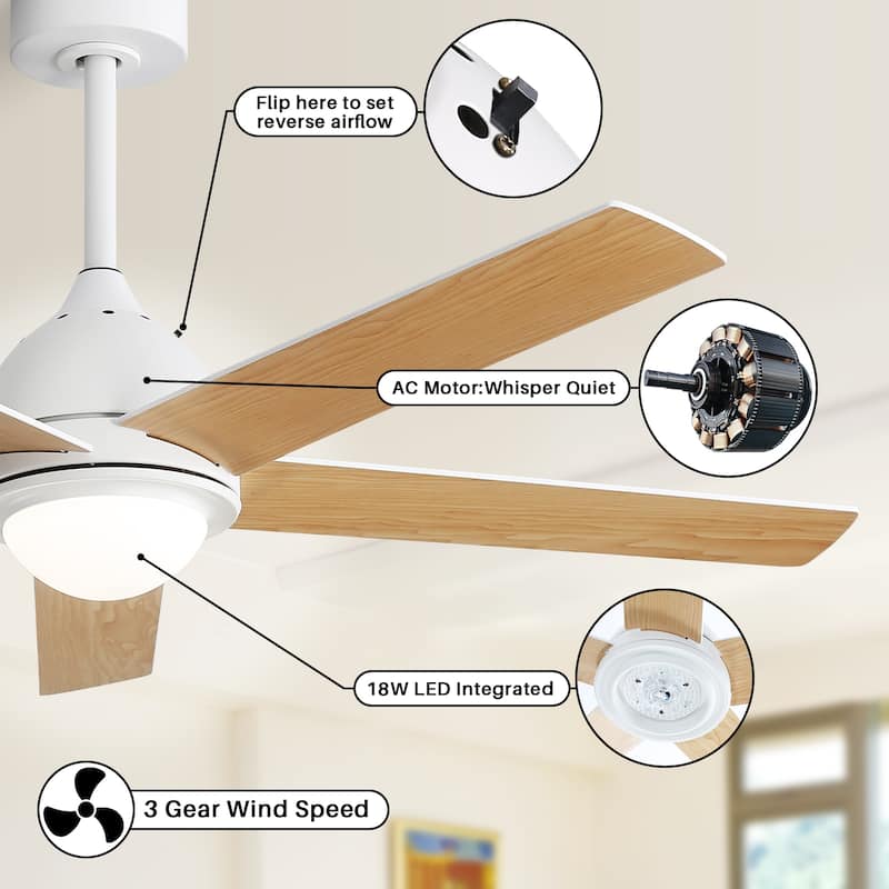 38 Inch Ceiling Fan Without Light ABS Blades Powerful Dc Motor With 1/4/8H Timer for Living Room,Bedroom