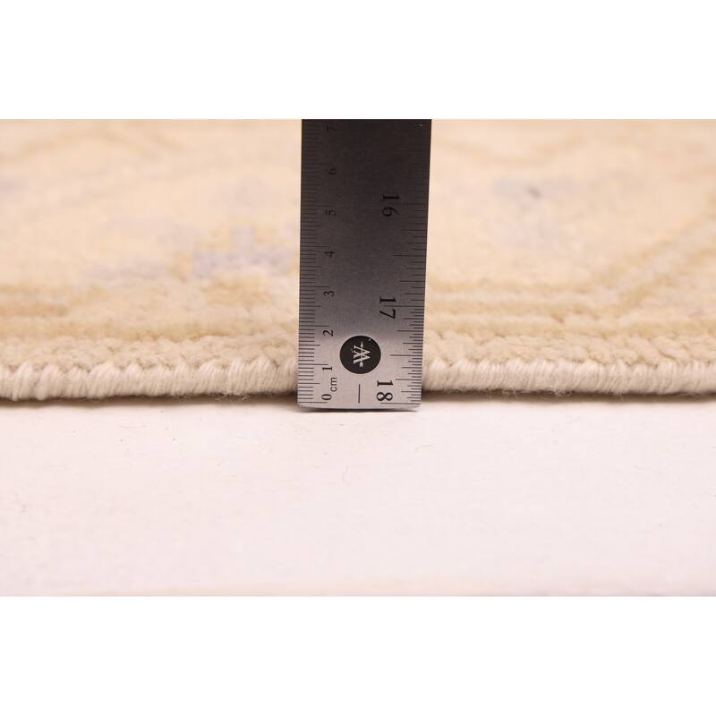 ECARPETGALLERY Hand-knotted Royal Oushak Cream Wool Rug - 2'7 x 13'7