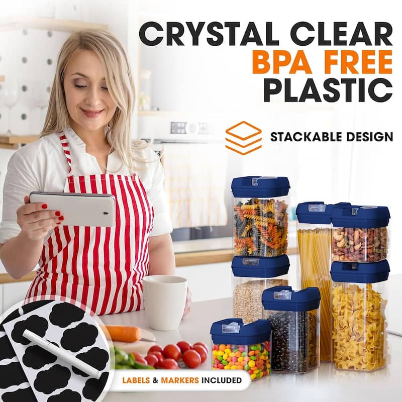 Cheer Collection 7-piece Stackable Airtight Food Storage Container Set