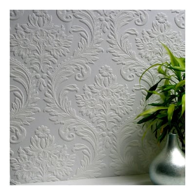 High Trad Paintable Textured Vinyl Wallpaper - 20.9 x 396 x 0.025