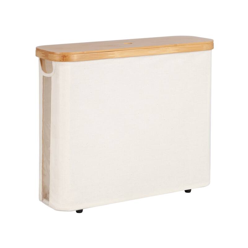 Freestanding Toilet Paper Holder for 9 Mega Rolls, Bathroom Storage Basket With Side Window - 17.5"L x 6"W x 13.75"H