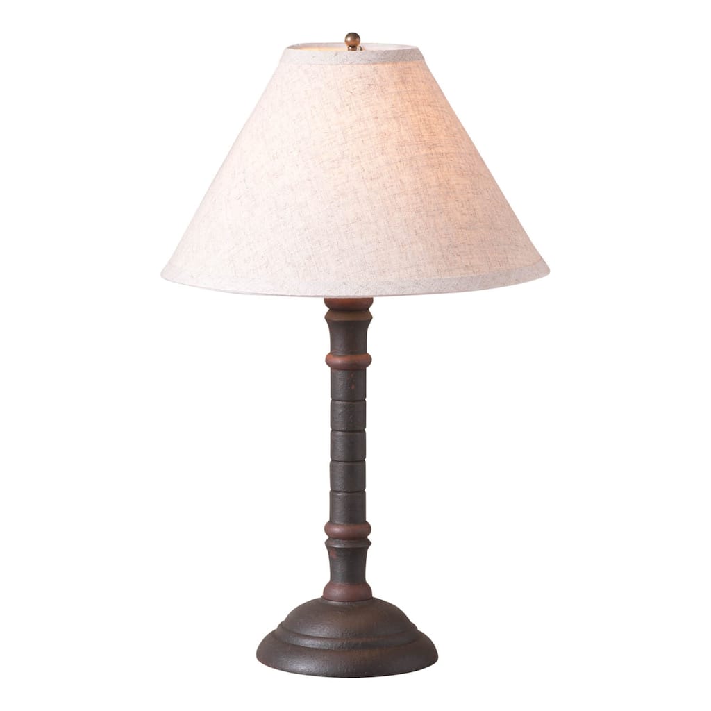 Irvin's Country Tinware Gatlin Lamp In Hartford Black And Red With Shade - 20 X 12.5 X 12 inches