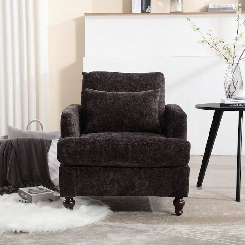 Modern Wood Frame Armchair for Living Room