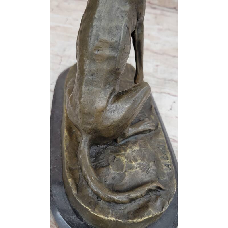 Bronze Service Imitative Dog W/ Vest Statue Sculpture Figure Figurine 10” X 10”