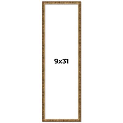 9x31 Frame Gold Solid Wood Picture Frame - Complete Modern Photo Frame