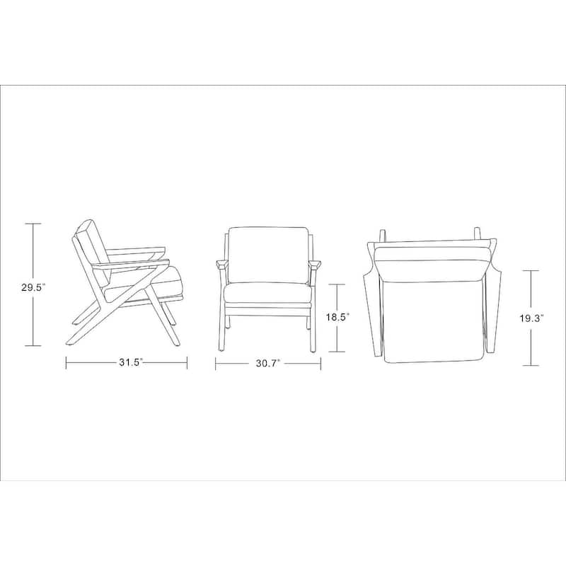 Manhattan Comfort Martelle Amber Twill Weave Accent Chair