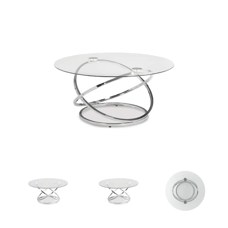 Signature Design by Ashley Hollynyx Chrome-tone Glass 3-piece Table Set