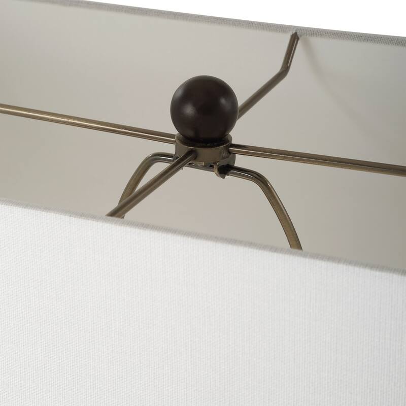 Fork Floor Lamp with Rectangular Drum Shade - 64" - Bronze and Beige