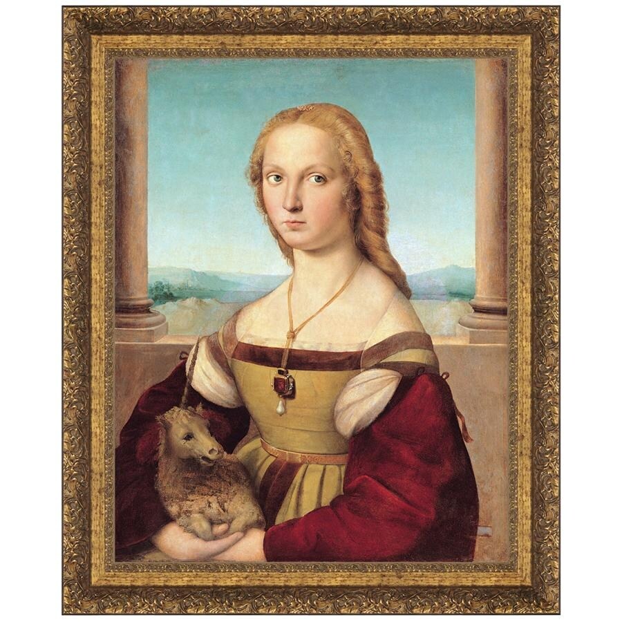 Shop 30x36 Young Woman With Unicorn Design Toscano Renaissance