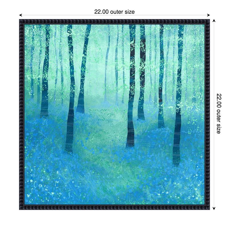 Bluebell Woodland by Nic Squirrell Framed Canvas Wall Art Print - 22 x 22 in