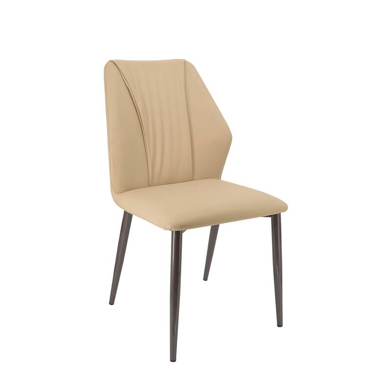 Upscale Microfiber Leather Upholstered Iron Dining Chair (Set of 2)