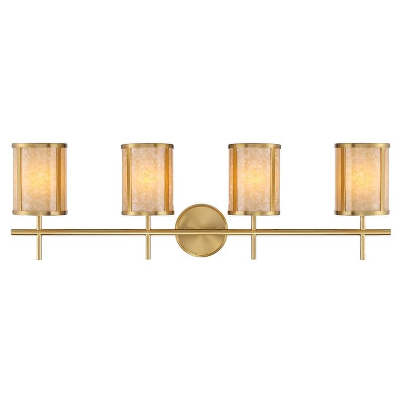 Warm Brass Four Light Bathroom Vanity from the Camden Collection