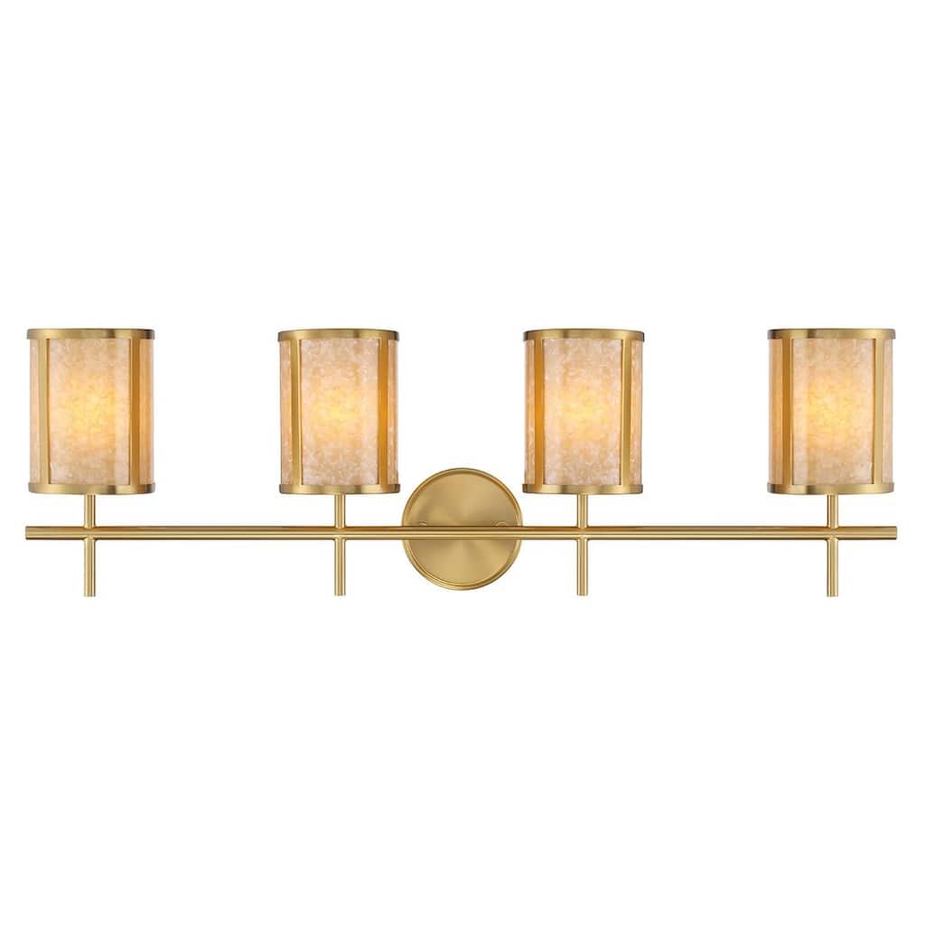 Warm Brass Four Light Bathroom Vanity from the Camden Collection