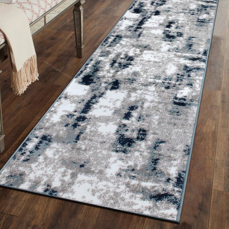 World Rug Gallery Contemporary Abstract Distressed Area Rug