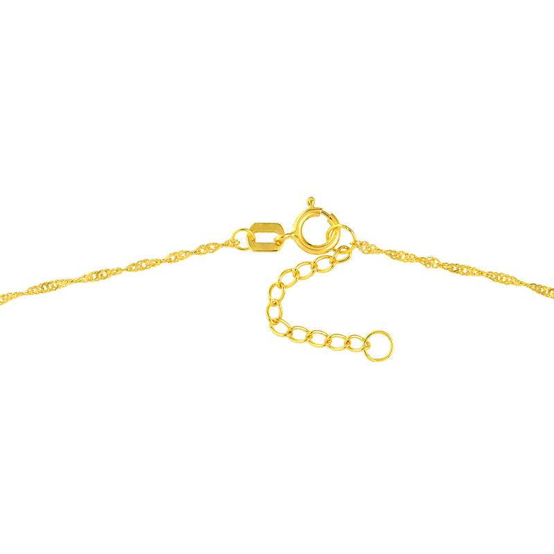 Curata 14k Yellow Gold Adjustable Dolphin Station Twist Singapore Chain 10-inch Anklet
