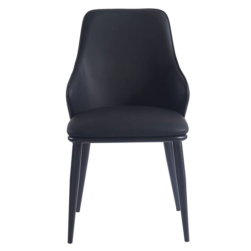 Contemporary Fabric and Metal Dining Chair, Set of 2