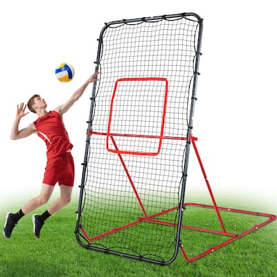 7x4 FT Volleyball Rebounder Net - 90° Foldable Angle & Sturdy