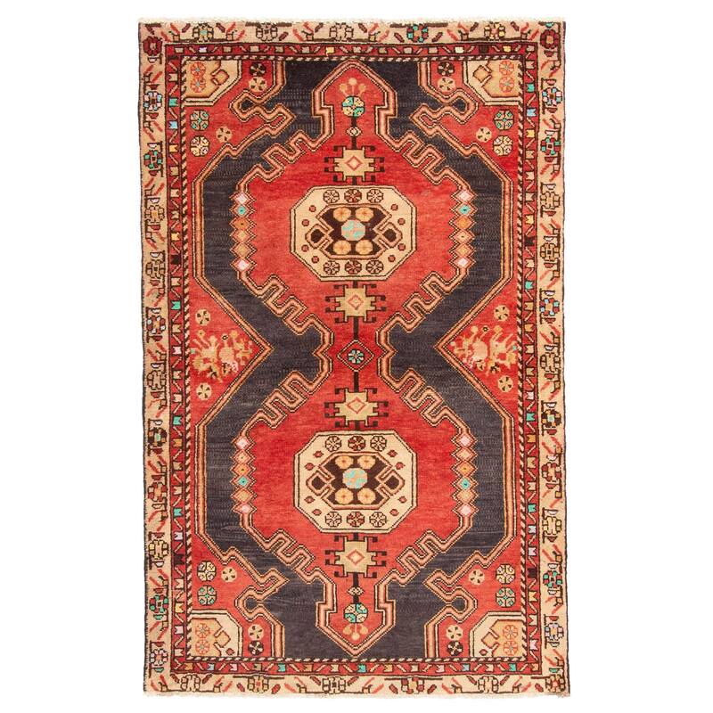ECARPETGALLERY Hand-knotted Andelz Red Wool Rug - 3'11 x 6'2