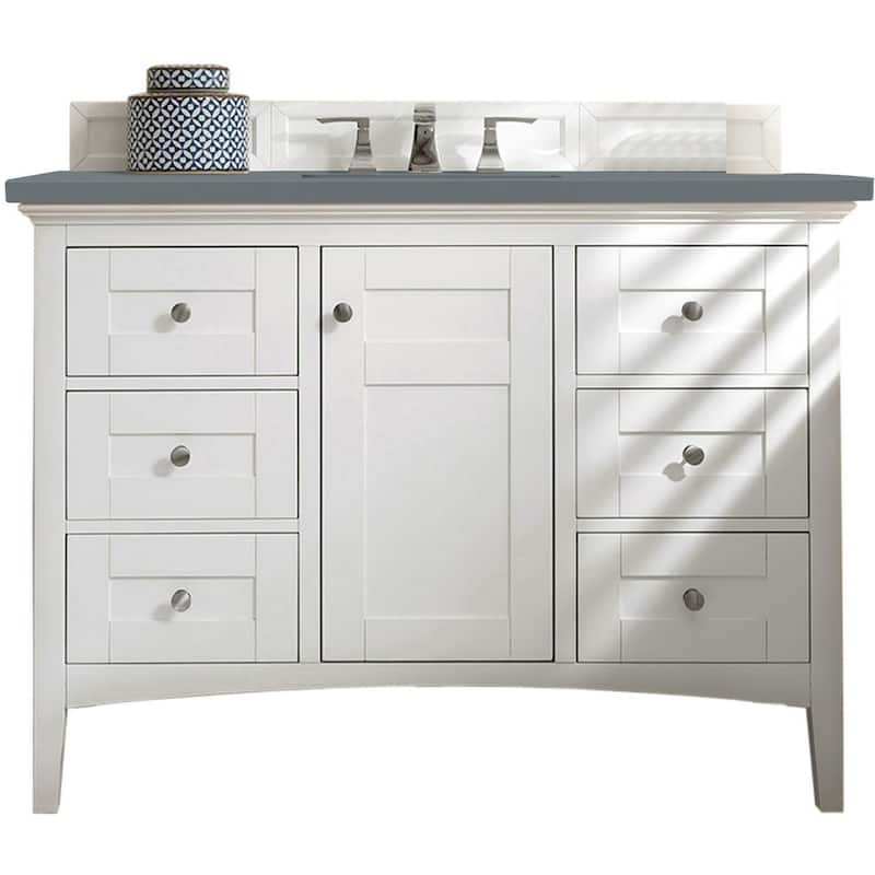 James Martin Vanities 527-V48-3CBL Palisades 48" Free Standing Single - Bright White - Painted