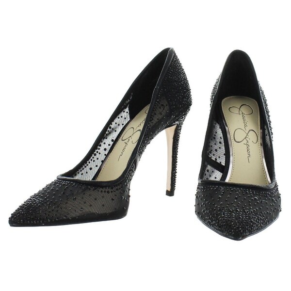 jessica simpson prianne embellished mesh pumps
