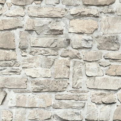 Galerie Wallcoverings Bricks and More Collection Stone Symphony Motif Matte Finish Vinyl on Non-woven Wallpaper Roll
