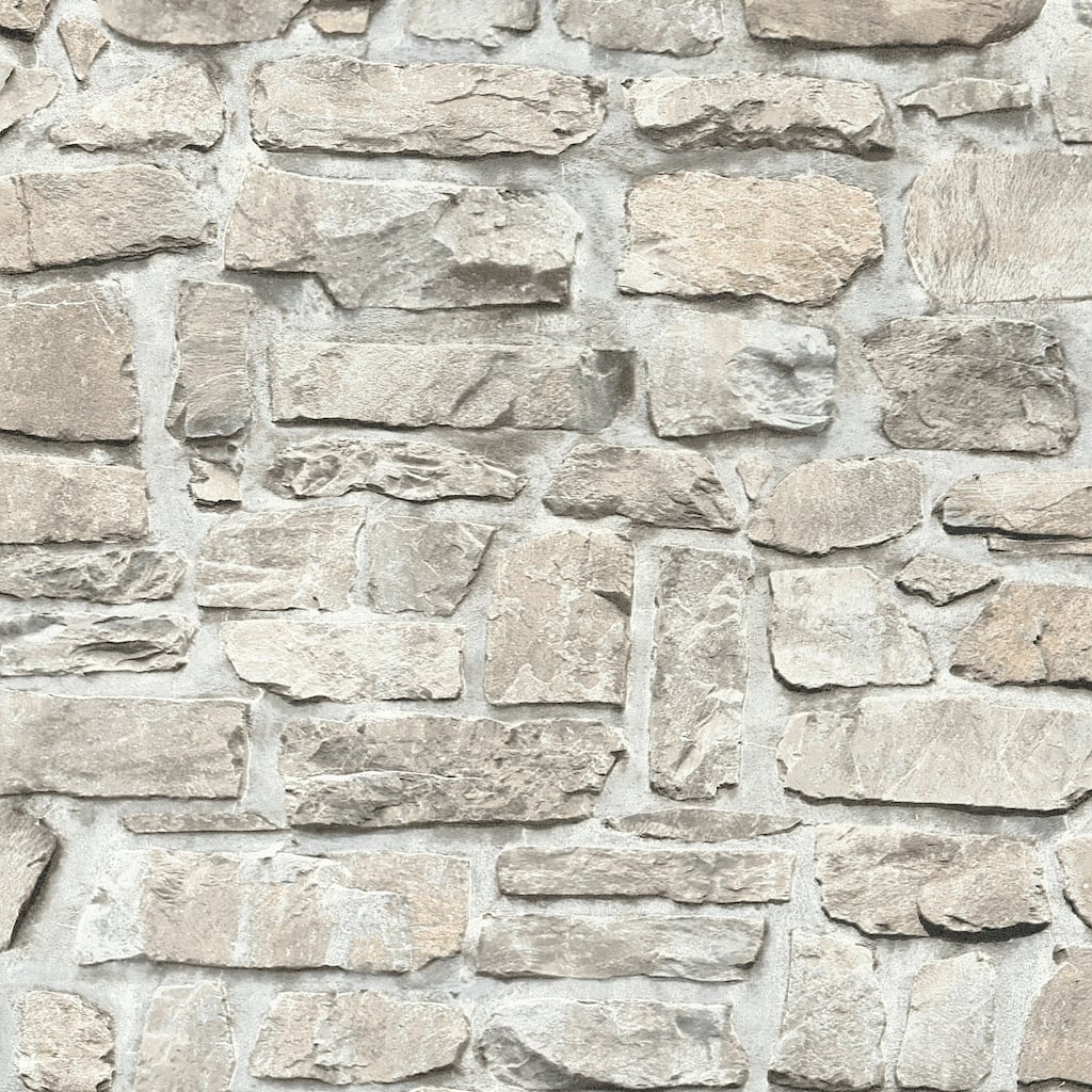 Galerie Wallcoverings Bricks and More Collection Stone Symphony Motif Matte Finish Vinyl on Non-woven Wallpaper Roll