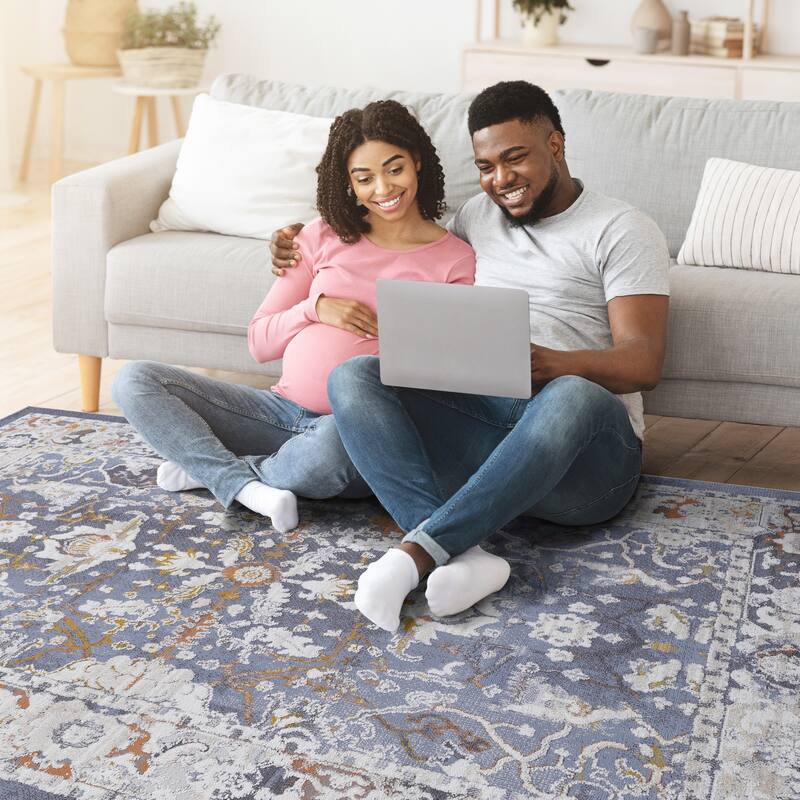 2X3 Traditional Non-Shedding Living Room Bedroom Dining Home Office Stylish and Stain Resistant Area Rug - 6' x 7'