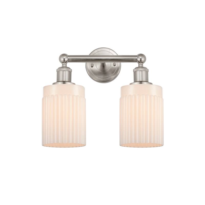 Innovations Lighting 616-2W-12-14 Hadley Vanity Hadley 2 Light 14" - Brushed Satin Nickel / Matte White