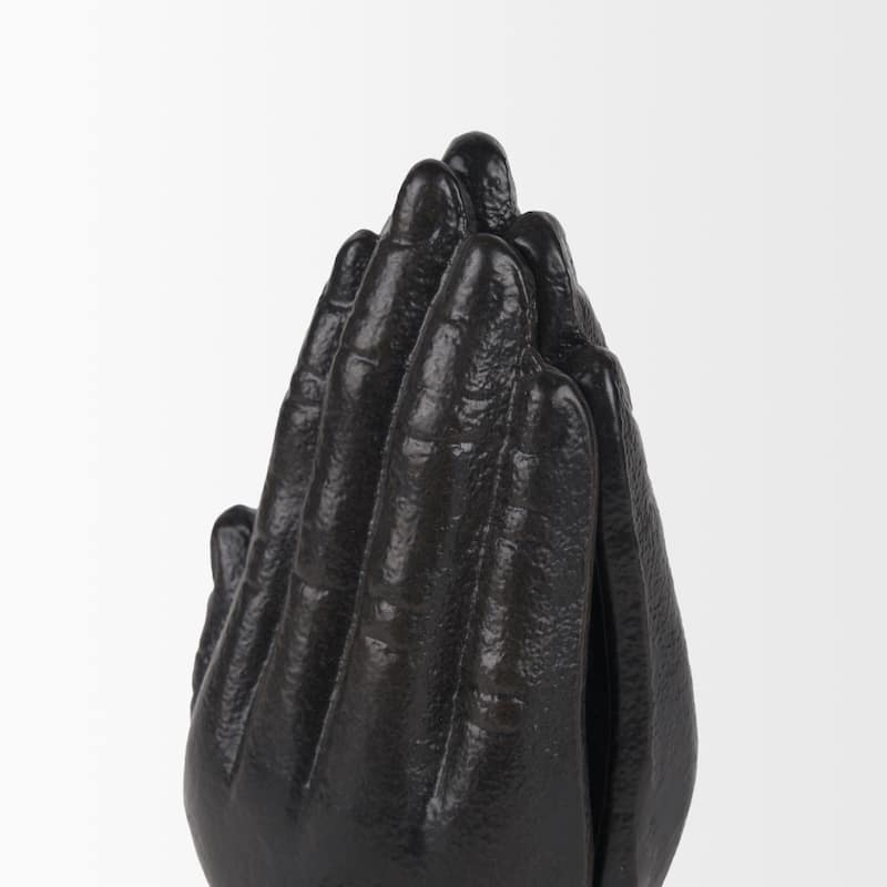 Praying Hands Bronze Cast Iron Book Ends - 5.9L x 4.7W x 7.2H