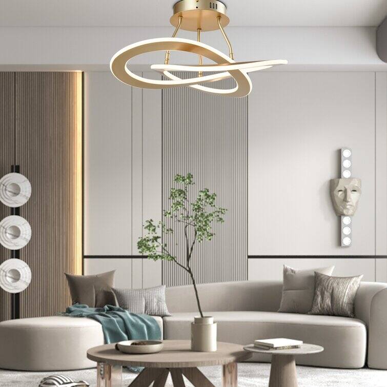 Maxax 2 - Light Unique/Statement Circle LED Semi Flush Mount