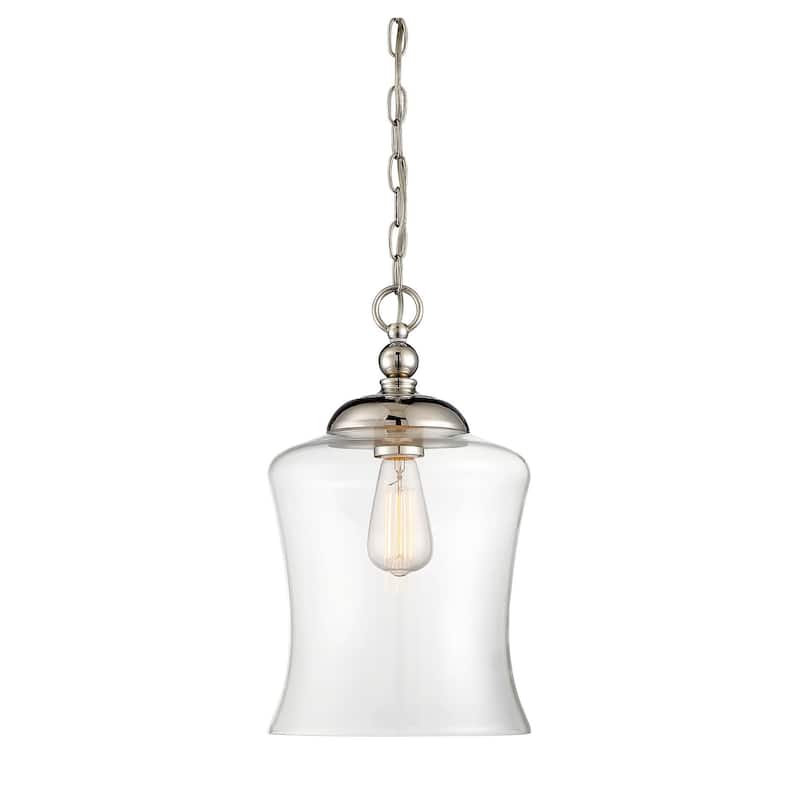Meridian M70019 Single Light Natural Metal Pendant - Polished Nickel