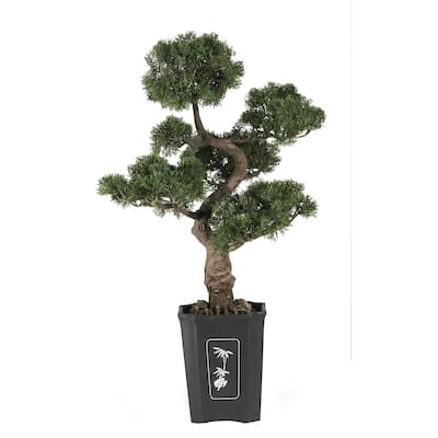Realistic Bonsai Tree Indoor Outdoor - 36" Silk Plant with Decorative Pot - Timeless Tradition Home Decor - 3ft.