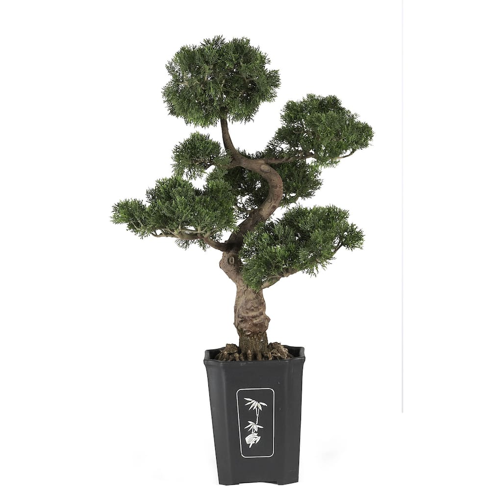 Realistic Bonsai Tree Indoor Outdoor - 36" Silk Plant with Decorative Pot - Timeless Tradition Home Decor - 3ft.