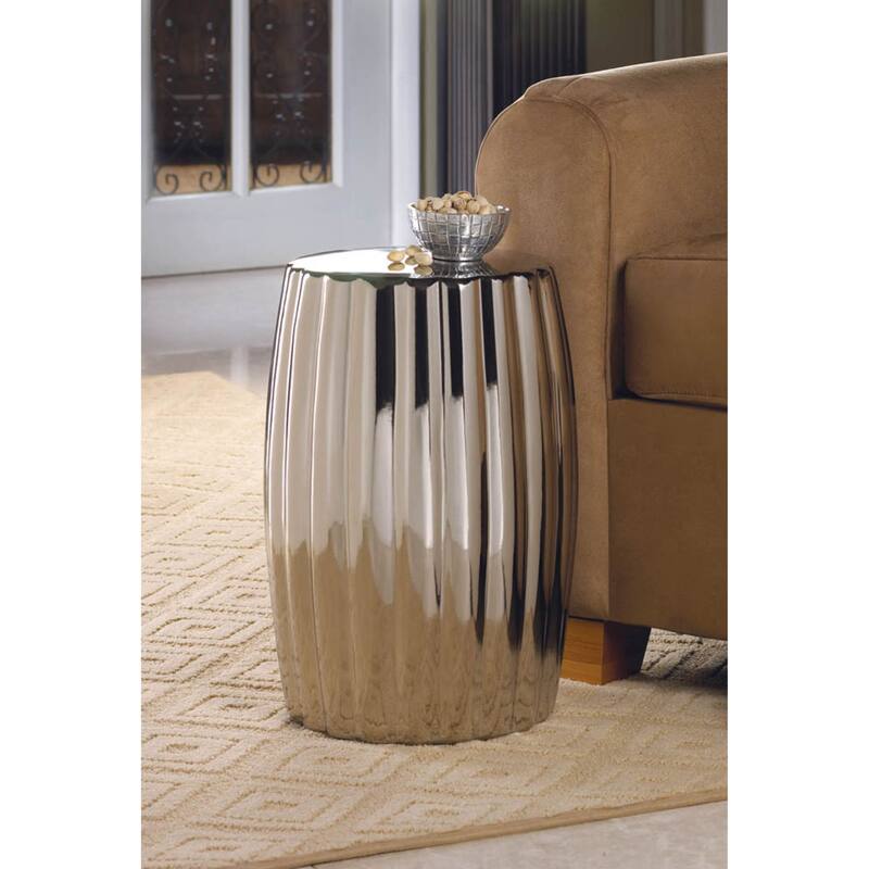 18.25" Silver Distressed Finish Contemporary Stool