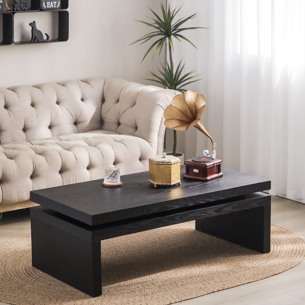 Modern Black Wood Coffee Table