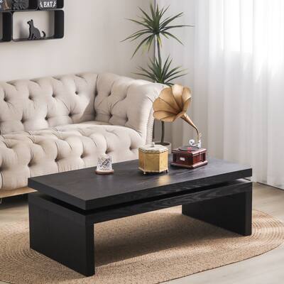 Modern Coffee Table, Wooden Coffee Table, Rectangle Cocktail Tea Table for Living Room, 47.6" L* 23.6" W * 16.3" H