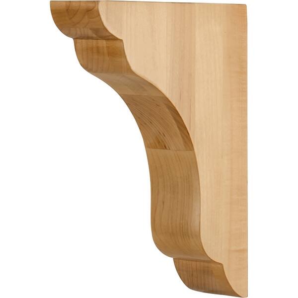 slide 1 of 1, Hardware Resources Corbel with Decorative Styling, 8"H x 1-3/4"W x 6"D Natural Hard Maple
