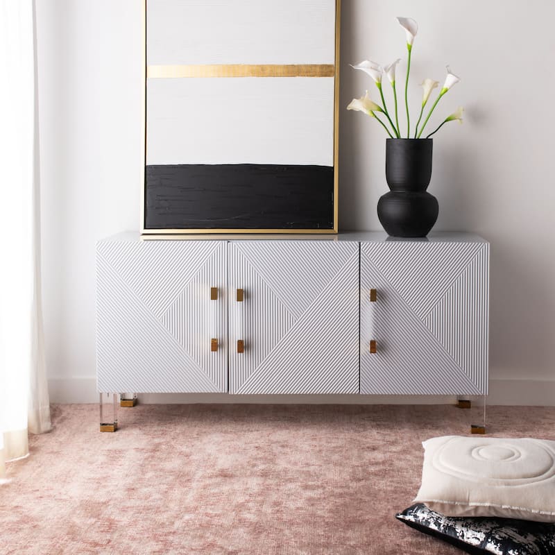 SAFAVIEH Home Poppy 3-Door Sideboard - 62"W x 16"D x 30"H - Grey