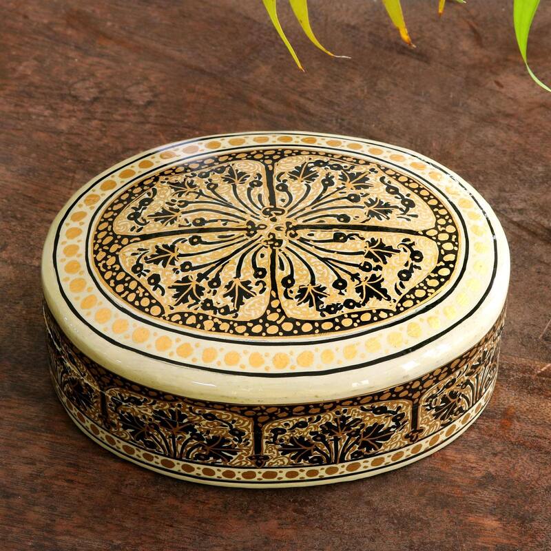 Novica Handmade Srinagar Grandeur Papier Mache Decorative Box