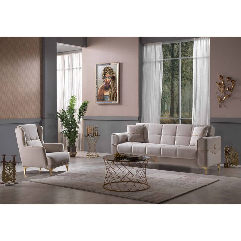 Clara Confortable Modern Living room Chair - Beige