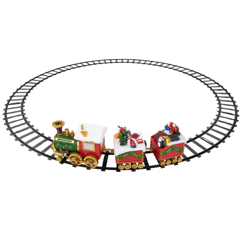 16-Piece LED Lighted Musical and Animated Christmas Village Train - 9.5"