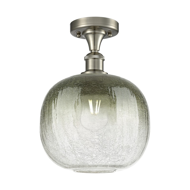 Innovations Lighting 516-1C-13-11 Brookhaven Sphere Semi-Flush - Brushed Satin Nickel / Slate