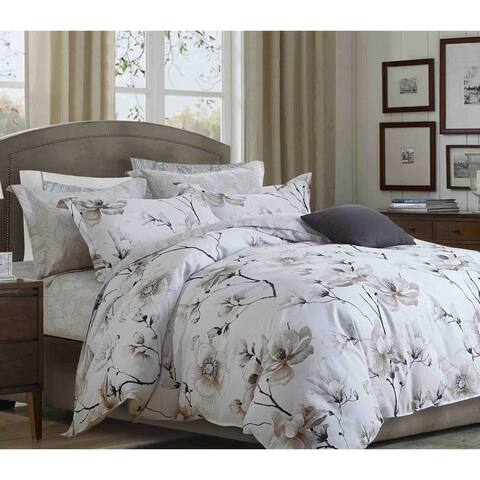 Juan Brown Floral 100% Cotton Comforter Set