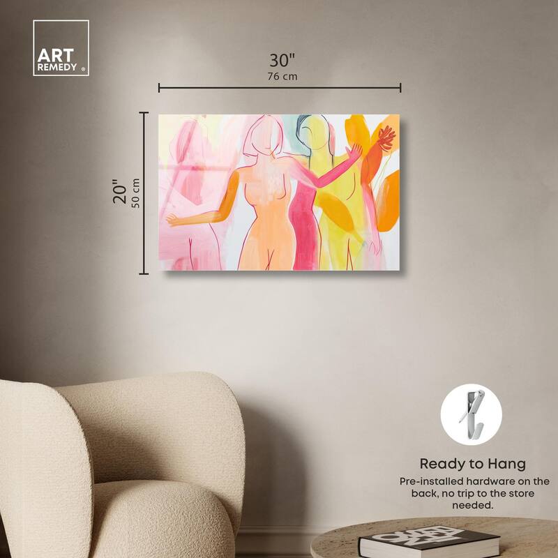 Three Graces Acrylic by Art Remedy, Ready to Hang