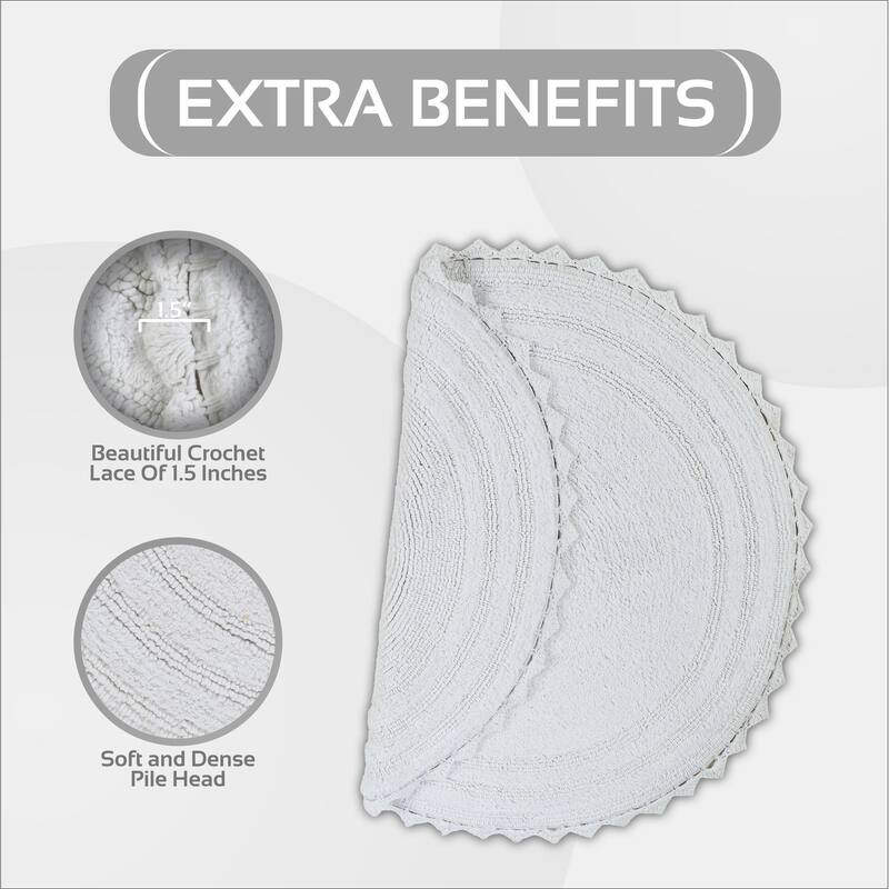 Better Trends Bath Rugs 100% Cotton Soft & Water Absorbent Reversible Tufted Bathroom Rug for Shower, Sink Mats Lilly Crochet